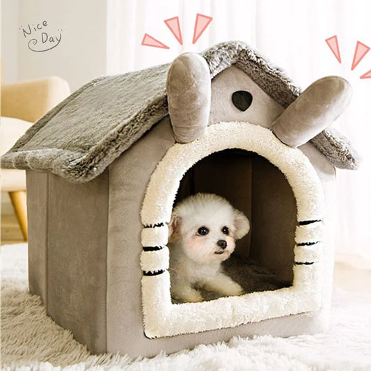 BMA-SHOP™ Foldable Washable Pet Bed Indoor Cat Dog House Kennel