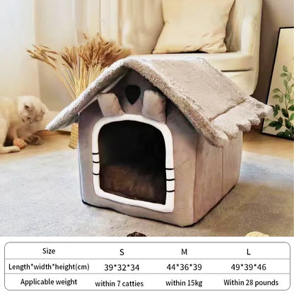 BMA-SHOP™ Foldable Washable Pet Bed Indoor Cat Dog House Kennel